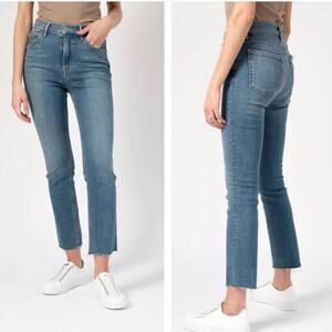 GRLFRND Jeans Reed High Rise Slim Straight size 27 Come Over Wash Raw Hem